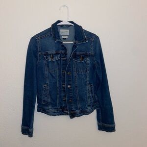 blue denim jean jacket button y2k cute coat going out retro long sleeve sweater
